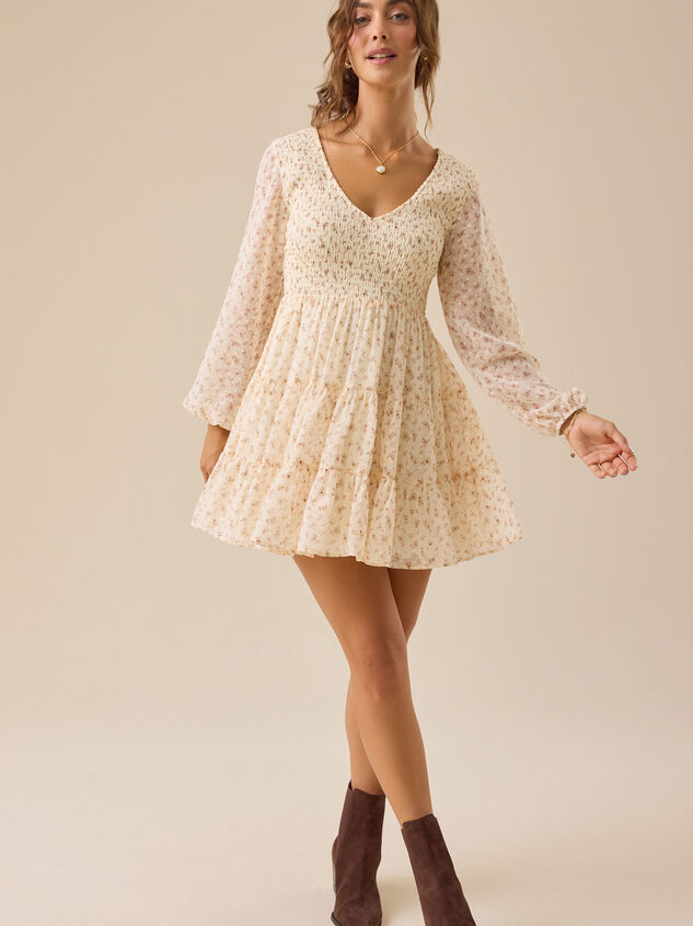 Chelly Floral Mini Dress Detail 3 - TULLABEE
