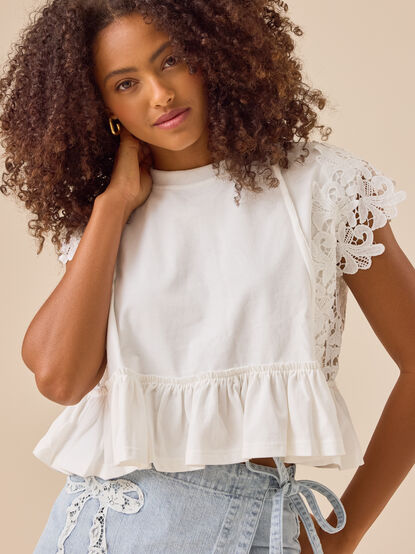 Elliot Embroidered Babydoll Top - TULLABEE