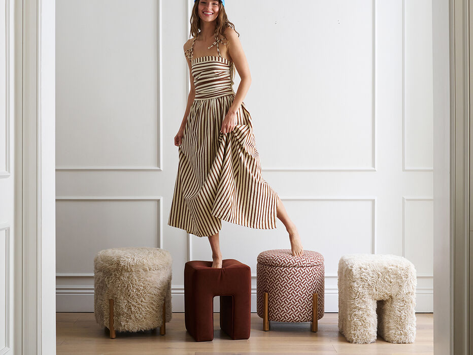 Alyssa Upholstered Stool - TULLABEE - 