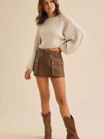 Lexi Vegan Leather Utility Skirt - TULLABEE