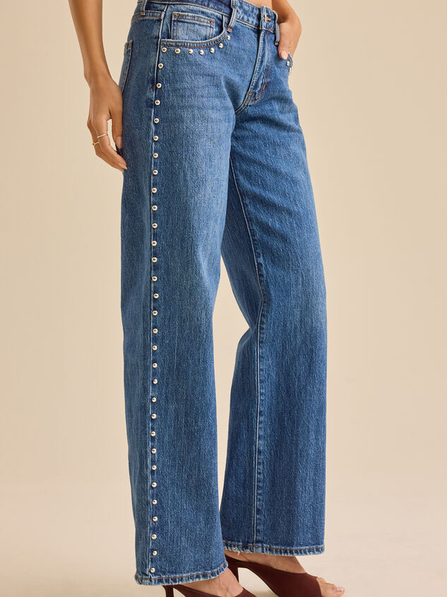 Katy Studded Straight Leg Jean Detail 4 - TULLABEE