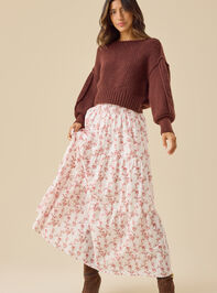 Carol Floral Midi Skirt Detail 4 - TULLABEE