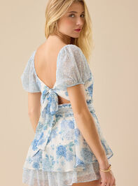 Haven Mix Print Ruffle Romper Detail 5 - TULLABEE