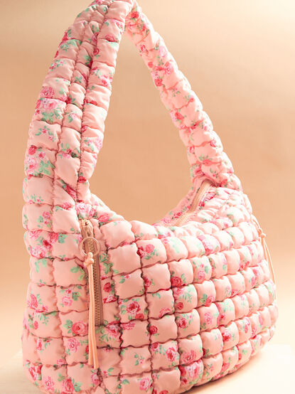 Proficient Floral Quilted Puffer Shoulder Bag - TULLABEE