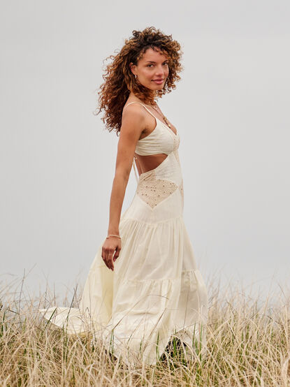 Halston Crochet Maxi Dress - TULLABEE