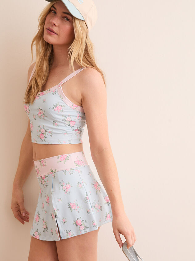 Tempo Floral Cropped Tank Detail 3 - TULLABEE