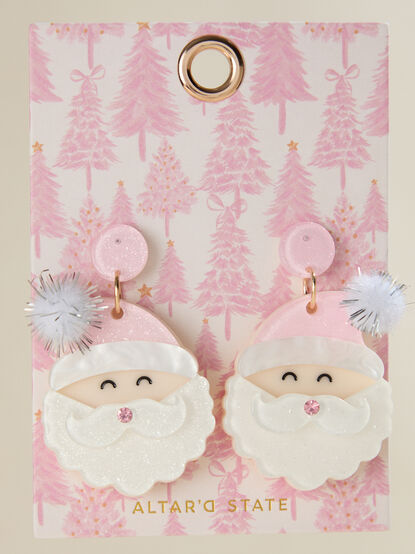 Santa Pom Dangle Earrings - TULLABEE