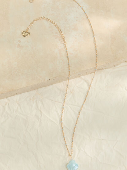 Azure Shell Pendant Necklace - TULLABEE