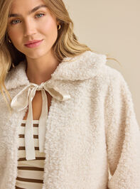 Clara Satin Tie Fur Jacket Detail 3 - TULLABEE