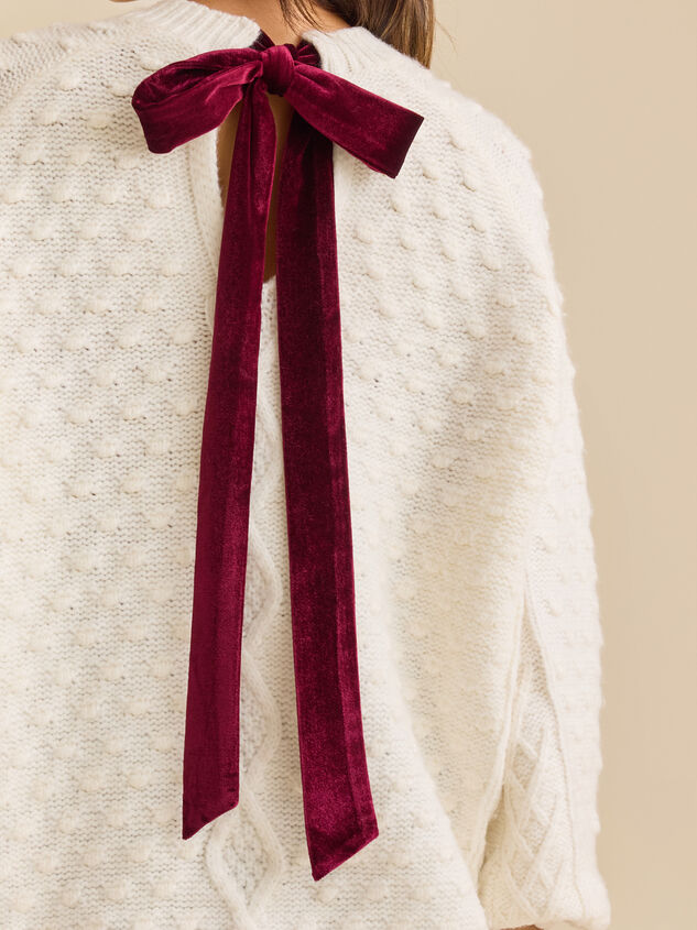 Lorena Velvet Bow Back Sweater Detail 6 - TULLABEE