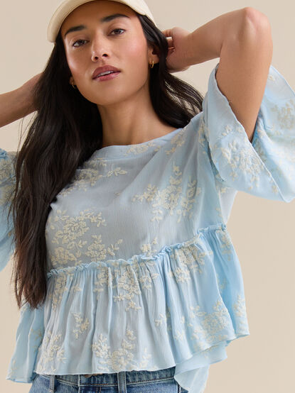 Wanda Ruffle Babydoll Top - TULLABEE