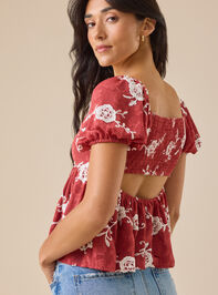 Gretchen Embroidered Babydoll Top Detail 5 - TULLABEE