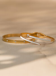 Stainless Steel Halo Wrapped Nail Bangle Set - TULLABEE