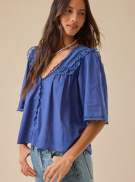 Regan Lace Trim Babydoll Top Detail 4 - TULLABEE