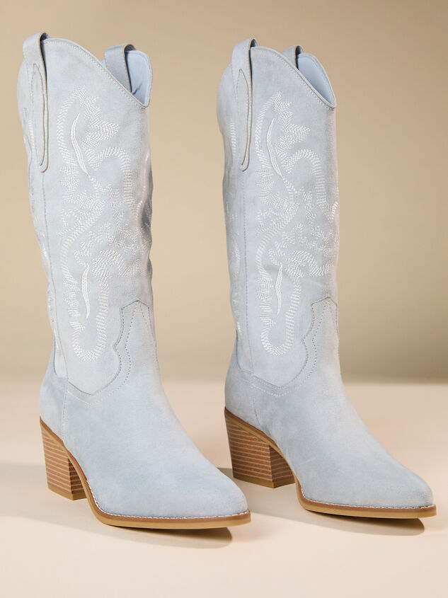 Crosley Suede Cowboy Boot Detail 2 - TULLABEE