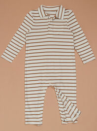 Samuel Stripe Polo Romper Detail 2 - TULLABEE