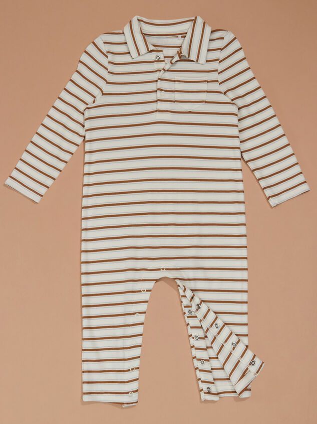 Samuel Stripe Polo Romper Detail 2 - TULLABEE