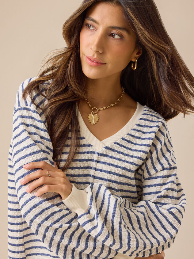 Raelynn V-Neck Striped Top - TULLABEE