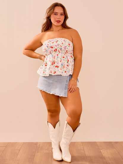 Carly Floral Smocked Tube Top - TULLABEE