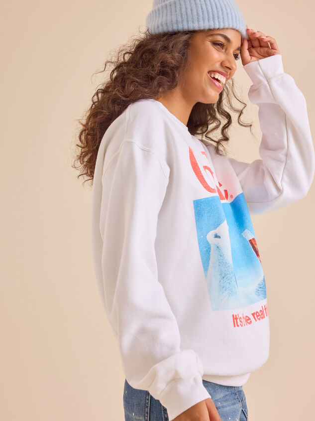 Coke Polar Bear Graphic Sweatshirt Detail 3 - TULLABEE