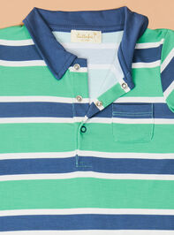 Clark Striped Polo Romper Detail 2 - TULLABEE