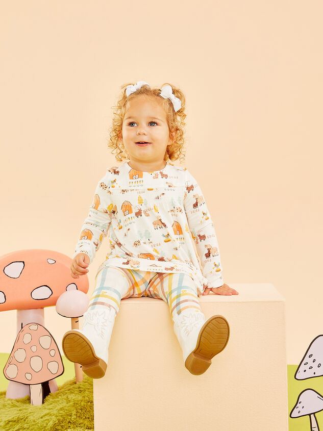 Alpaca Farm Top and Plaid Pants Set - TULLABEE