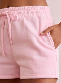 Wrapped in Bows Lounge Shorts Detail 2 - TULLABEE