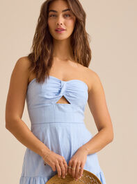 Sofia Strapless Midi Dress Detail 2 - TULLABEE