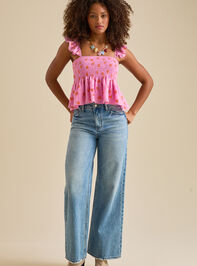 Margot Embroidered Babydoll Top Detail 3 - TULLABEE
