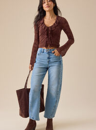 Alana Floral Ruffle Top Detail 2 - TULLABEE
