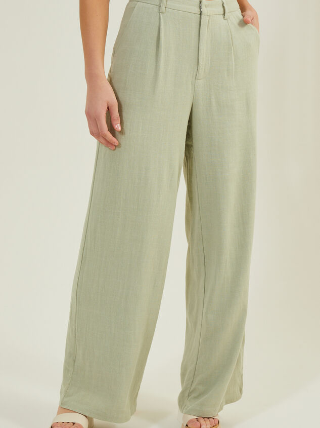 Tessa Linen Trouser Pants Detail 3 - TULLABEE