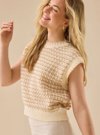 Mina Boxy Striped Vest Detail 3 - TULLABEE
