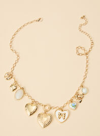 Bow Heart Charm Necklace - TULLABEE