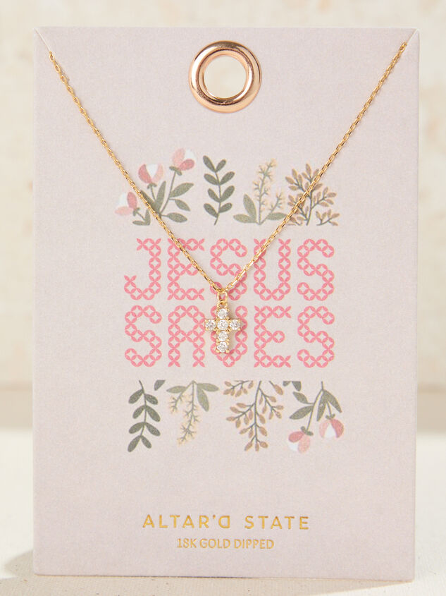 Jesus Saves Dainty Cross Necklace - TULLABEE