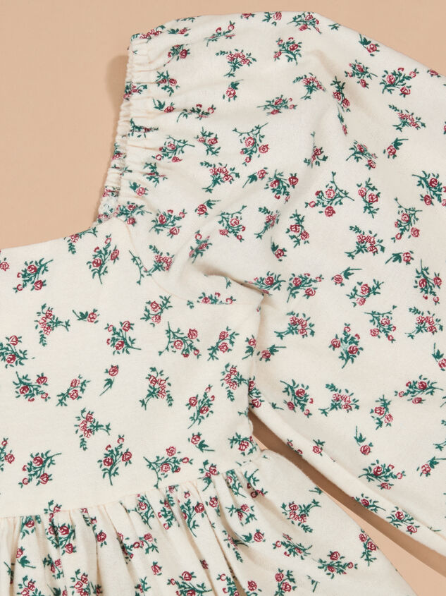 Ella Floral Velvet Toddler Dress Detail 2 - TULLABEE