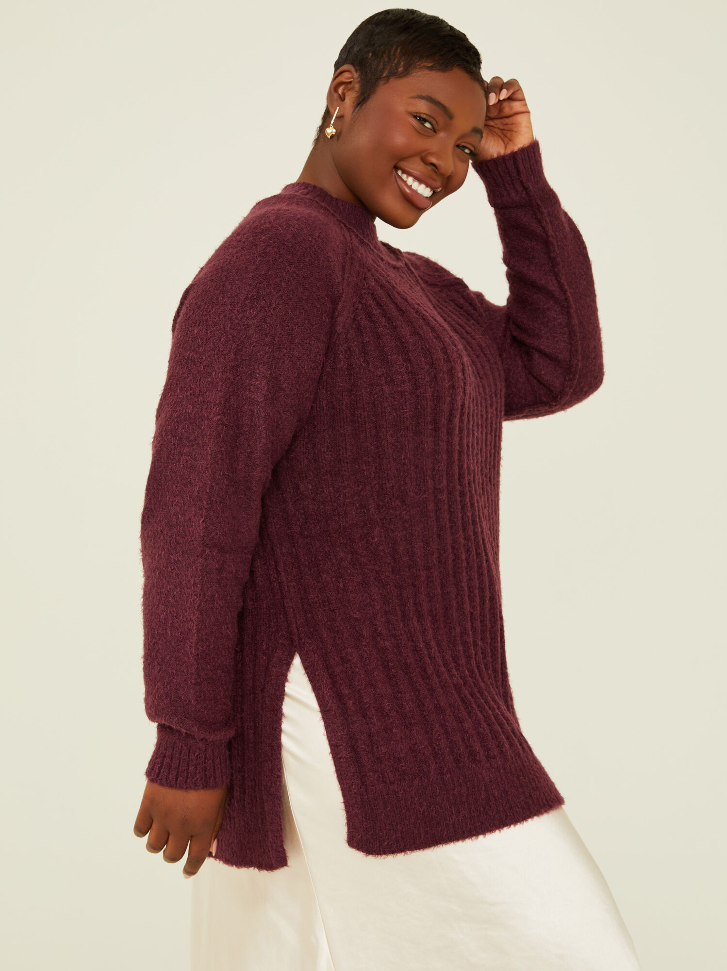 Crew neck cheap tunic sweater
