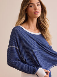 Moonlit Striped Circle Back Long Sleeve Detail 4 - TULLABEE