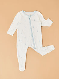 Blue Bunny Footie by Mudpie Detail 3 - TULLABEE