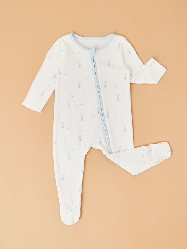 Blue Bunny Footie by Mudpie Detail 3 - TULLABEE