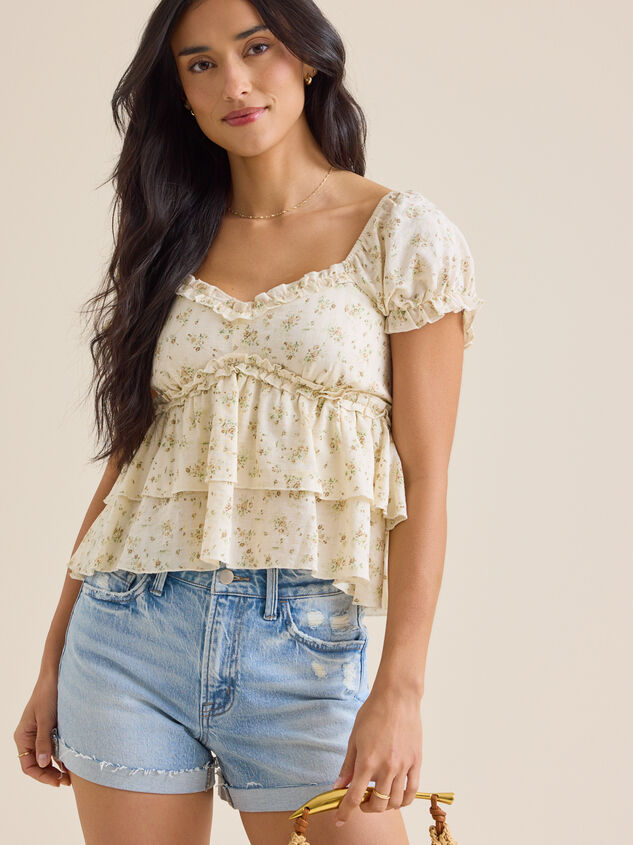 Mae Ditsy Floral Babydoll Top - TULLABEE