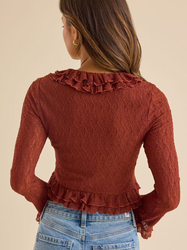 Vera Ruffle Tie Front Top Detail 5 - TULLABEE