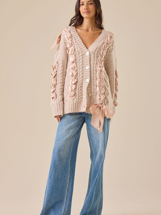 Ember Ribbon Cardigan Detail 2 - TULLABEE