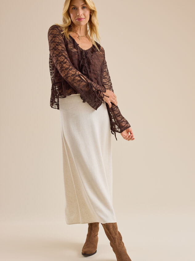 Luna Lace Tie Front Blouse Detail 2 - TULLABEE
