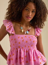 Margot Embroidered Babydoll Top Detail 4 - TULLABEE