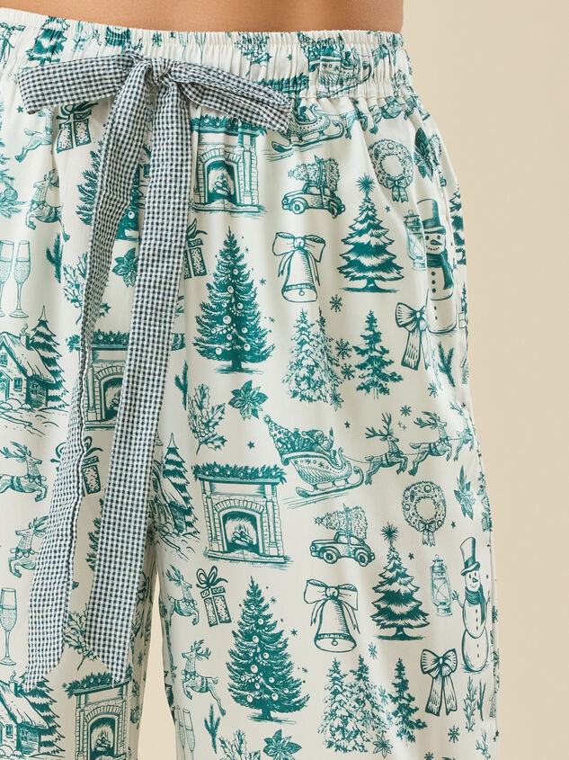 Kamila Satin Toile Sleep Pant Detail 3 - TULLABEE