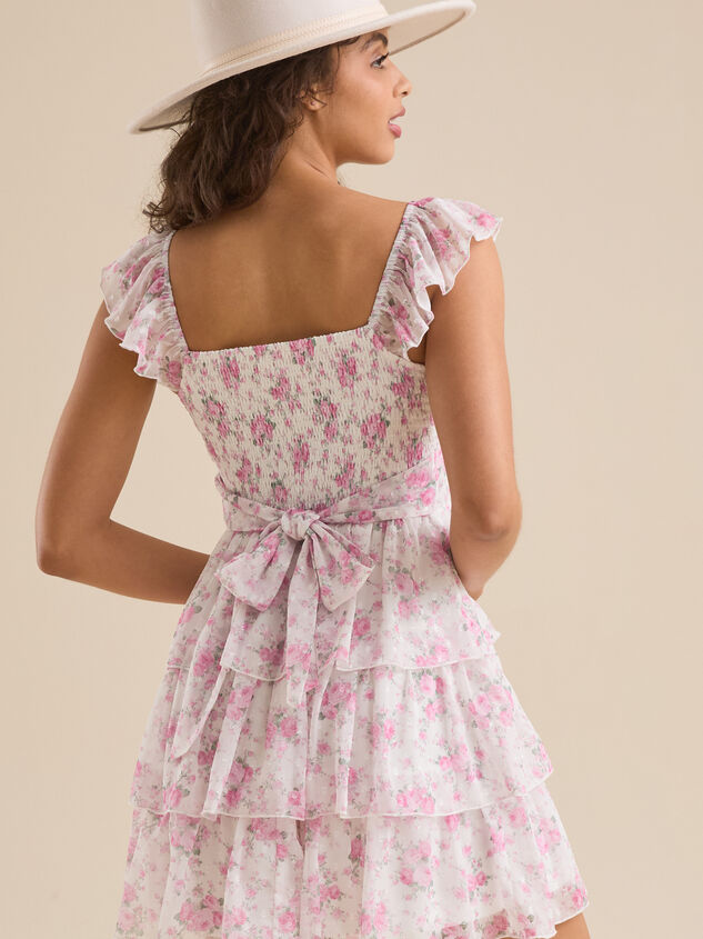 Lizzie Floral Mini Dress Detail 5 - TULLABEE