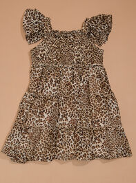Evie Toddler Cheetah Dress and Vest Set Detail 2 - TULLABEE