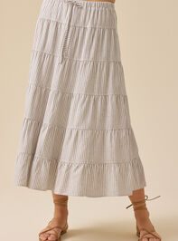 Lucy Striped Linen Skirt Detail 2 - TULLABEE