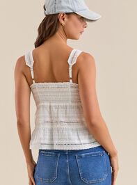 Lanie Embroidered Babydoll Tank Detail 4 - TULLABEE