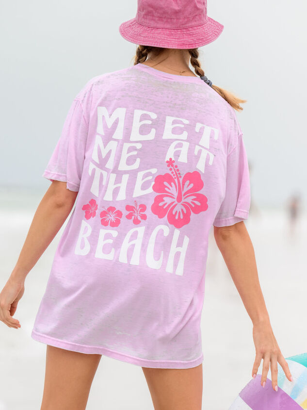Meet Me At The Beach Graphic Tee Detail 2 - TULLABEE